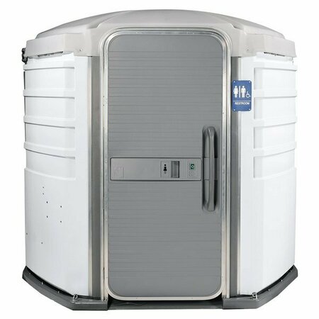 POLYJOHN SA1-1008 We'll Care III White Wheelchair Accessible Portable Restroom - Assembled 621SA11008